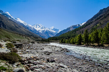 Fototapeta na wymiar View of Chitkul, Himachal Pradesh 