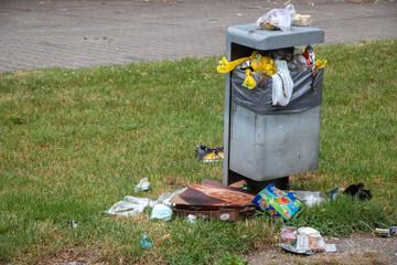 garbage bin in the park