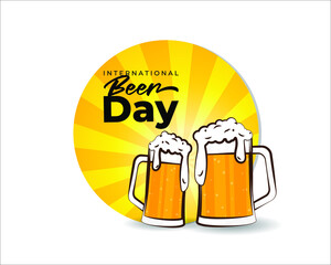 conceptual background for international beer day-vector illustration 