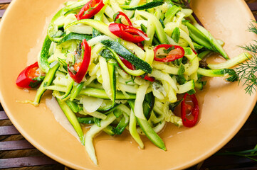 Zucchini vegetable salad
