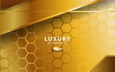 Abstract 3d background with gold paper layers. Vector geometric illustration shapes texture with golden glittering. Graphic design element. Elegant decoration