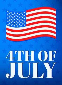 happy 4th of july independence day related united state flag with blue gradient stars background vectors illustration in flat style,