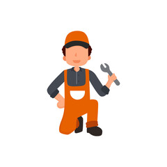 orange man with helmet