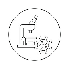 virus microscope icon vector design pandemic