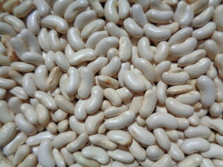 Long bean seeds with a natural background. The seeds are on drying process