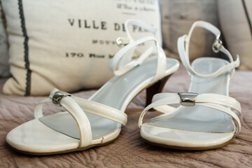 wedding shoes on a white background