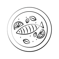 Fish food lemon design vector illustration