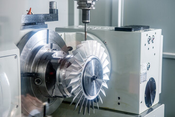 CNC metal cutting machine makes turbine wheel