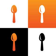 Spoon icon design, restaurant concept illustration, spoon silhouette vector