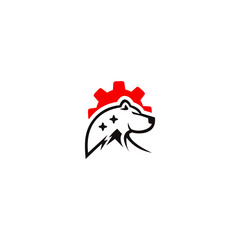 north polar bear engineer logo icon vector