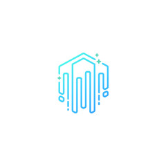 house of data logo icon design vector
