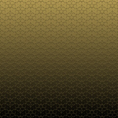 Gold pattern illustration, bas-relief effect with repeated geometric shapes covering the background. Design for motifs, web, wallpaper, digital graphics and artistic decorations.