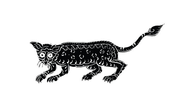 Animal in Thai traditional tattoo, Thai traditional painting in temple, vector