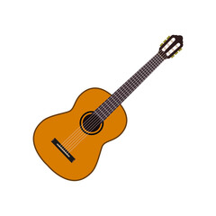 acoustic guitar isolated on white illustration vector icon design