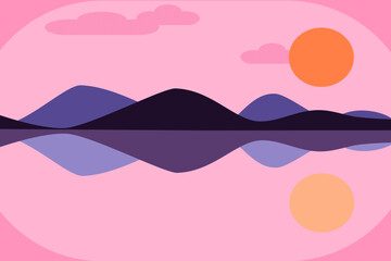 vector illustration of a lake