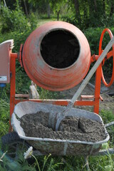 Concrete electric mixer preparation cement solution