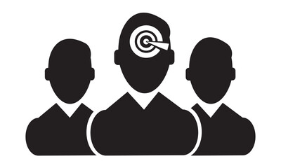 Target human resource icon. vector graphics