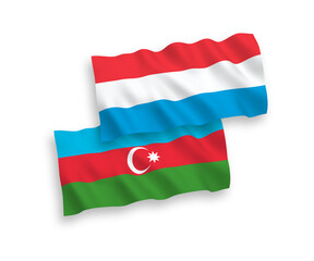 Flags of Azerbaijan and Luxembourg on a white background