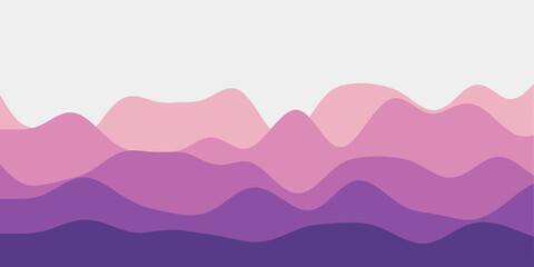 Abstract purple orange hills background. Colorful waves appealing vector illustration.
