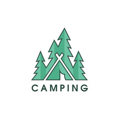 Camping Outdoor Adventure Vector Logo Design