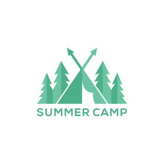 Fototapeta na wymiar Camping Outdoor Adventure Vector Logo Design