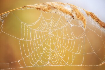 Spider web in the morning dew
