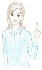 Illustration of a young woman explaining