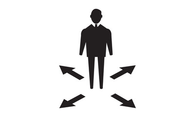 Business direction making icon. vector graphics