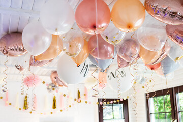 Wedding balloons on the ceiling - bridal interior decorations
