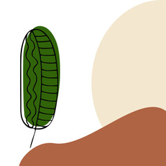 Leaves of the line. Abstract pictures. Vector image.