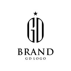 GD logo vector modern luxury monogram designs with flat color and white background