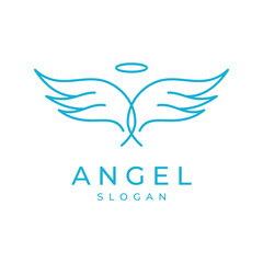 angel wings logo vector modern simple clean designs with young color and white background