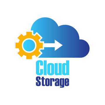 cloud storage service logo isolated on white background. vector illustration