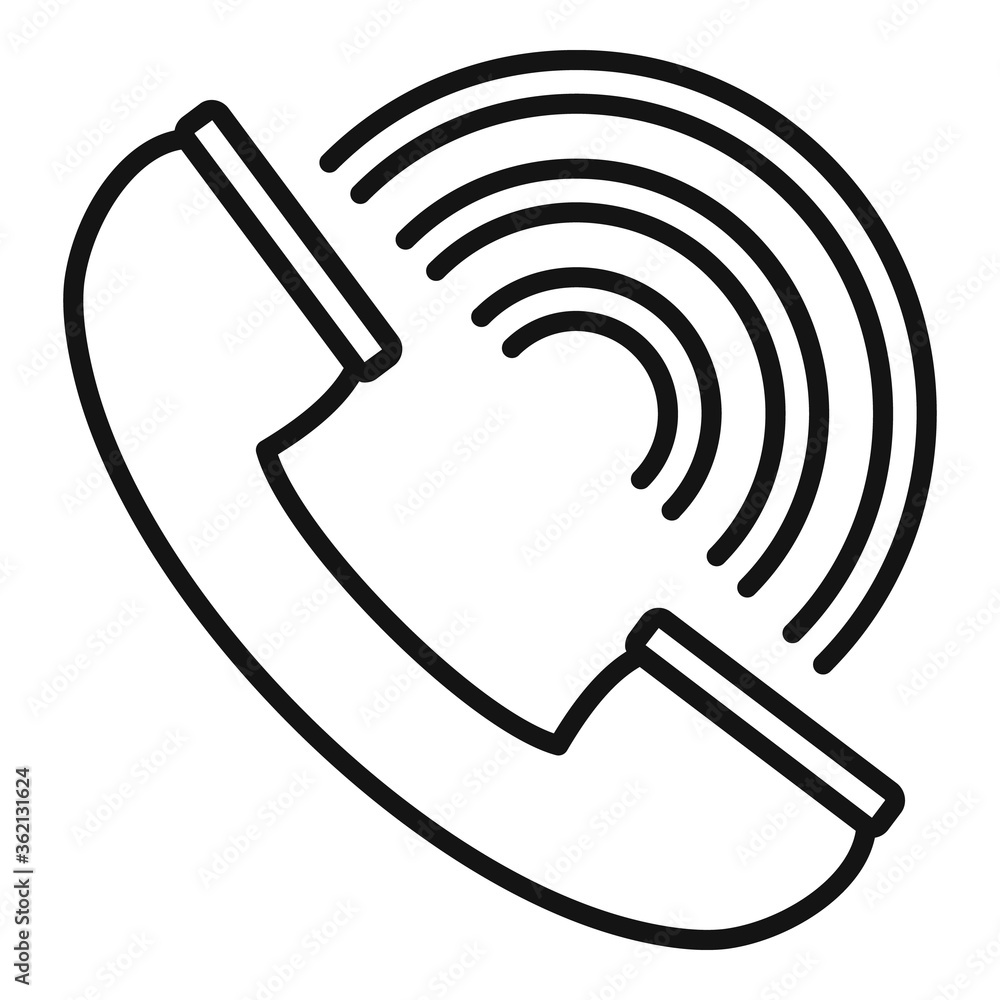 Poster calling service center icon. outline calling service center vector icon for web design isolated on w