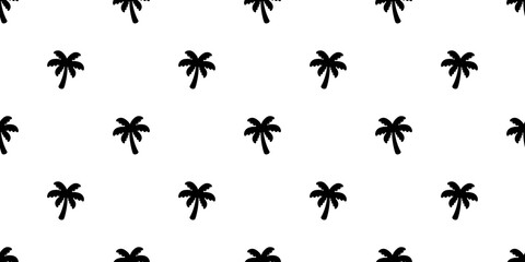 palm tree seamless pattern coconut tree vector island tropical ocean summer beach scarf isolated tile background repeat wallpaper cartoon white illustration design