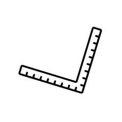 L-square alignment ruler vector simple design