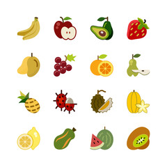 fruit icon set color style design
