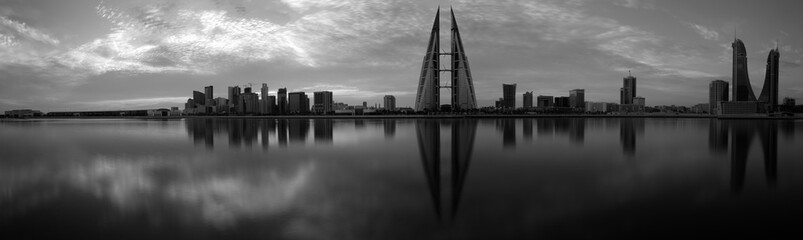 Bahrain skyline with iconic buildings