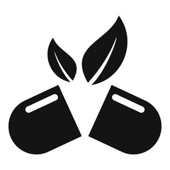 Herb eco capsule icon. Simple illustration of herb eco capsule vector icon for web design isolated on white background