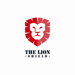 lion shield head logo abstract 