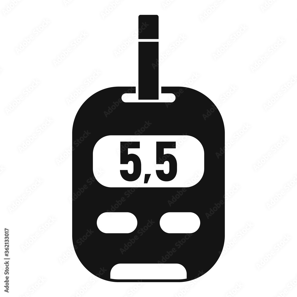 Poster glucometer icon. simple illustration of glucometer vector icon for web design isolated on white back