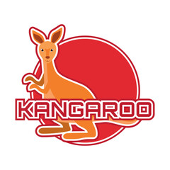 kangaroo logo isolated on white background. vector illustration