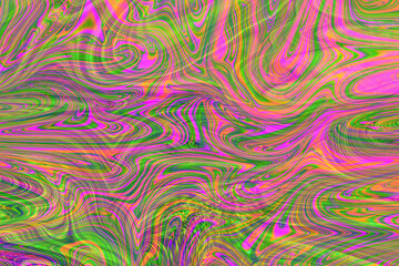 Obraz premium Colourful psychedelic background made of interweaving curved shapes. liquid splash as Illustration.