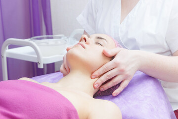 Preparation of the client for buccal massage.