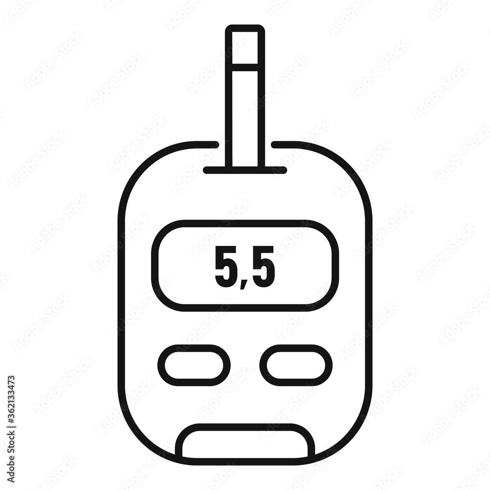 Poster glucometer icon. outline glucometer vector icon for web design isolated on white background