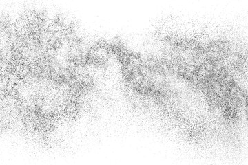 Distressed black texture. Dark grainy texture on white background. Dust overlay textured. Grain noise particles. Rusted white effect. Grunge design elements. Vector illustration, EPS 10.