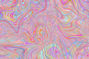 Obraz premium Colourful psychedelic background made of interweaving curved shapes. liquid splash as Illustration.