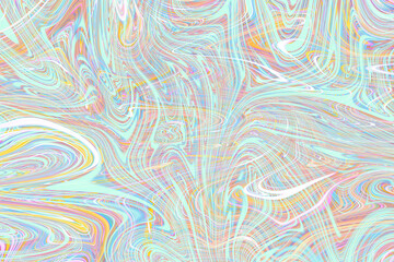 Fototapeta na wymiar Colourful psychedelic background made of interweaving curved shapes. liquid splash as Illustration.