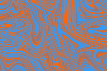 Colourful psychedelic background made of interweaving curved shapes. liquid splash as Illustration.