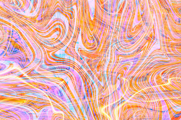 Colourful psychedelic background made of interweaving curved shapes. liquid splash as Illustration.
